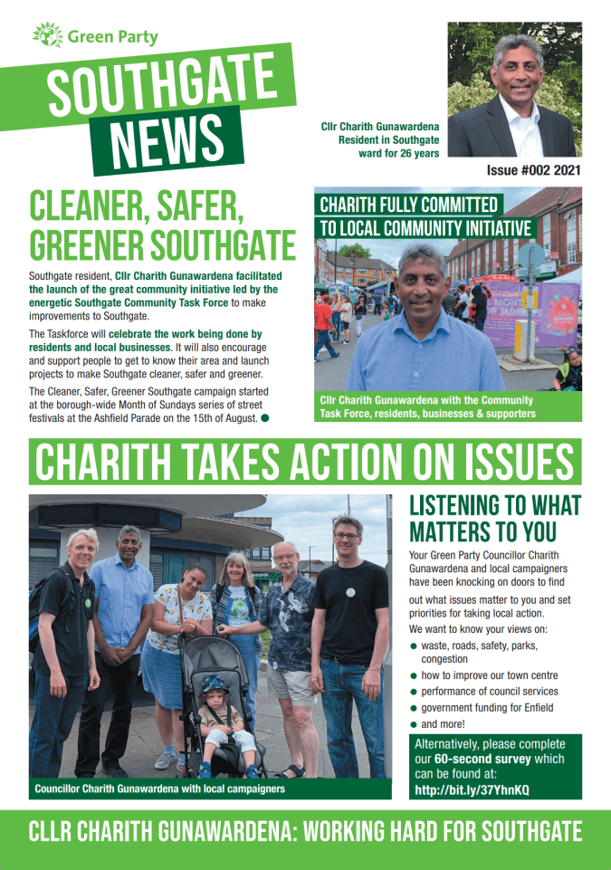 green party southgate news page 1 sept 2021